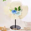 Día del Maestro Sombrero de Paja Floral Hecho a Mano Materiales DIY Sombrero Estilo Francés con Flores Secas Sombrilla Sombrero de Sol para Adultos Actividad de Calentamiento