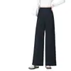 Pantalones de traje de mujer hechos a medida con un diseño único para primavera y otoño, con un estilo holgado y casual, cintura alta y un efecto de caída para figuras petite.