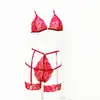 Comércio exterior transfronteiriço atacado 2022 novo complexo artesanato cruz costura de renda sexy feminina conjunto de lingerie sexy