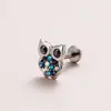 En stock Venta Caliente Perforación Corporal Humana Uña de Hueso de Oreja Diamante de Colores Búho Uña de Labio Linda Tendencia de Personalidad de Moda Pendientes de Uña de Oreja