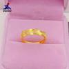 Anillo de Onda Escarchada Chapado en Oro Latón Oro Electrochapado Oro Imitación Primera Entidad de Joyería Suministro de Comercio Electrónico Anillo Suelto para Damas