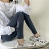 Leggings Pele de Tubarão Roupa Externa Feminina Justa Cintura Alta Abdominal Levantamento de Quadril Primavera e Outono Preto Suspensão Fina Calças de Yoga Barbie