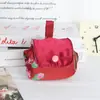 Bolso Jacquard Retro de Gran Capacidad, Bolso de Moda con Parches Mini con Tapa abatible para Auriculares, Billetera Portátil de Gran Capacidad para Llaves y Monedas