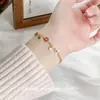 Pulsera Nalan de Plata S925 Exquisita y Sencilla Estilo Ins Diseño de Nicho Elegante Flor Colorida con Goteo de Aceite S8434