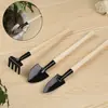 Ferramentas de plantio de flores para jardinagem doméstica, cultivo de vegetais, cultivo de flores, afofamento do solo, pás de flores, ferramentas de jardinagem para plantas em vasos, conjunto de três peças de pás pequenas
