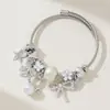 Pulseira da Pan É uma Pulseira de Miçangas Personalizada DIY Feita de Liga de Cobre com Strass de Múltiplos Elementos, Elegante e na Moda, Popular entre Celebridades da Internet, Pulseira Feminina