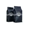 Sacos de Café Autosselantes Autossustentáveis Personalizados, Sacos de Embalagem de Alimentos Selados em Oito Lados Feitos Sob Medida com Válvula Unidirecional para Grãos de Café, Grau Alimentício