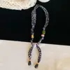 Colar Cachecol de Seda Estampa Leopardo Maillard para Mulheres 2025 Novo Estilo Popular Corrente de Suéter Personalizada Acessórios de Design de Nicho