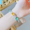 Pulsera de turmalina de colores de caramelo arcoíris para mujer, Lujo ligero, Cuadrado, Aguamarina de azúcar, Diamante amarillo, Palaiba, Pulsera de tesoro de color incrustado