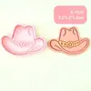 Formas de Biscoito Série Cowboy, Tipo Pressionar 3D Realista, Formatos de Bota e Chapéu, Ferramentas de Confeitaria DIY