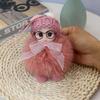 Lindo llavero de muñeca de ojos grandes con colgante de bolsa de peluche, accesorios de dibujos animados, bola de pelo Meng Qiqi