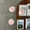 Flores Artificiales 3 Cabezas Rosa Real Accesorios de Fotografía de Bodas Decoración Flores Falsas Flores Estilo Americano Decoración del Hogar