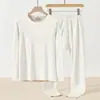 Veludo Pesado de Dupla Face Sem Costura Íntima Masculina Roupa de Inverno Quente Lã Seda de Amora Camiseta de Manga Longa Roupas de Outono e Calça Longa