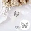 Accesorios para Arte de Uñas de Mariposa Plateada Lujo Ligero Moño Tridimensional Metal Alas de Mariposa Grande Adornos de Diamantes para Uñas Explosiones de Celebridad de Internet