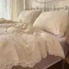 Juego de cuatro piezas de grado A para maternidad e infantil para dormir desnudo en la cama, juego de sábana y funda de edredón de encaje de algodón puro, adecuado para dormitorios de estudiantes, juego de tres-cuatro piezas