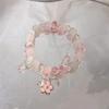 [Carta de Primavera] Pulsera de Cuentas de Flor de Durazno Pequeña Nuevo Diseño Nicho Trendy Fresco y Dulce Pulsera de Estudiante para Novia