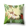 Funda de Almohada Geometría Animal de un Solo Lado Funda de Almohada de Oficina Funda de Almohada Lumbar Poliéster Funda de Almohada Simple para Sofá