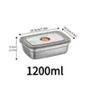 Caixa de Armazenamento de Alimentos de Aço Inoxidável com Tampa, Caixa de Congelamento Rápido Conservadora de Sabor, Recipiente Selado para Armazenamento de Alimentos na Geladeira, Marmita, Armazenamento no Freezer, Transfronteiriço