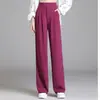 Calça Formal Feminina de Cintura Alta e Corte Slim para Primavera e Outono, Calça de Barra Reta Tendência para um Look Elegante e Profissional