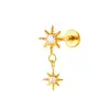 Aretes Clásicos de Aleación de Titanio G23/F136, Piercings Geométricos de Sol para Labio Estilo Push-Pin, Joyería de Piercing a la Moda