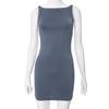 D24DS177 Vestido ajustado sin mangas sencillo de color liso para mujer europea y americana, verano 2024, venta al por mayor transfronteriza