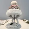 Gorro de Punto de Invierno con Patrón Jacquard, Estilo Étnico, Protección para las Orejas, Cálido y Grueso, Adelgazante, Gorro Cónico para Mujer
