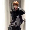 Sencillo y elegante, estilo casual japonés, moderno y versátil, artístico y a la moda, chaqueta de dos piezas falsa, nuevo estilo de Instagram, Harajuku