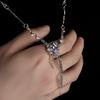 Colar Quadrado com Franja Masculino Luxo Leve Personalizado Tendência Elegante Doce Cool Zircônia Roxa Corrente para Suéter Feminino Joia de Alta Qualidade Versátil