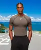 GYMSHARK Camiseta deportiva casual de manga corta para hombre estilo americano, para ciclismo, running, ajustada, secado rápido, transpirable, de entrenamiento