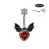 Gaby Europeo y Americano Transfronterizo Acero Inoxidable Rosca Interna Anillo para Ombligo Redondo en Forma de Flor Mariposa Murciélago Alas en Forma de Corazón Anillo para Ombligo