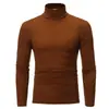 2022 ocio otoño e invierno Nuevo Joven Hombre cuello alto delgado color slim moda manga larga camiseta