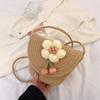 Bolso tejido elegante de verano para mujer, estilo coreano, nuevo bolso bandolera con flores, bolso de playa informal y moderno.