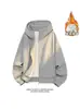 Moletom com Capuz Cardigan Pesado Estilo Americano para Homens, Marca da Moda, Estilo Descolado e Relaxado, Jaqueta de Lã Versátil High Street