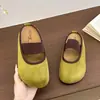 Zapatos planos retro de punta redonda para mujer, nuevo estilo de otoño, bloques de color con estampado de leopardo, suela suave, cómodos, versátiles, mocasines de slip-on