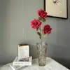 Manta con Estampado de Flores Artificiales Cappuccino Francés Rosa Lujo Accesible Flor de Mesa de Gama Alta Decoración de Arreglo Floral para Sala de Bodas