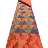 Tecido de Tule com Bordado Floral Transfronteiriço Poliéster-Algodão Renda Vazada Tecido para Vestido de Casamento Africano Moda Madrinha Suíço