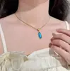 Colar Novo Estilo para Mulheres, Nicho de Luxo Leve, Gota d'Água, Não Desbota, Corrente Longa para Clavícula, Corrente de Suéter Outono e Inverno, Corrente de Pescoço, Clavícula