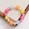 Conjunto de Pulseira e Colar com Design em Pedra de Quartzo Colorida Macaron de Alta Qualidade