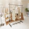 Tienda de ropa perchero de acero inoxidable de pie para tienda de ropa de mujer móvil accesorios de exhibición Zhongdao estante para ropa
