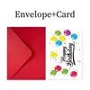 Cartão de Cumprimentos de Feliz Aniversário Amazon Temu Xiyin com Envelope Cartão Criativo com Mensagem de Bênção de Aniversário Dobrável