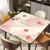 Mantel Individual Minimalista para Comedor, Impermeable, Resistente al Aceite, Lavable, Mantel Cuadrado de Vidrio Blando, Protector de Mesa de PVC de Alta Gama