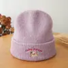 Lindo Gorro de Lana Tejido Bordado con Cachorro para Mujer 2025 Nuevo Otoño e Invierno Pequeño Versátil Que Muestra el Rostro Gorro para Circunferencia de Cabeza Grande