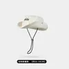 Sombrero de Pescador Estilo Japonés para Mujer, Verano, Delgado, con Cordón, Ala Corta, Transpirable, Protección Solar, Senderismo al Aire Libre, Viajes, Sombrero de Vaquero Occidental