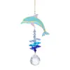 Sino de Vento para Pátio Jardim Externo Série Animais Golfinho Baleia Pássaro Pingente de Cristal Pegador de Sol Suprimento Transfronteiriço