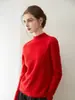 Suéter de Cachemira de Alta Gama para Mujer, de Punto, Cuello Medio Alto con Borde Enrollado, Color Sólido, Versátil, Suave y Cómodo, 100% Cachemira Pura