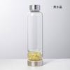 Copo Garrafa de Água de Vidro com Pedras Naturais de Cristal Energia Cruzamento Pedra de Cristal Esportes Spa Copo de Saúde Ametista