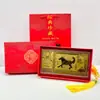 Notas de Ouro do Ano do Cavalo, Notas Comemorativas de Folha de Ouro de Cem Yuan, Envelopes Vermelhos com Capa de Acrílico, Pacotes de Dinheiro da Sorte, Presentes Promocionais do Festival Bancário de Seguros