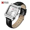 Reloj Cuadrado Ofns, Luminoso, Resistente al Agua, Reloj de Alta Gama para Mujer con Correa de Cuero, Calendario, Reloj de Cuarzo Ligero para Hombre para el Viaje Diario