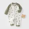 Roupas para Bebês e Crianças Anyang Roupas de Bebê Algodão Puro Manga Raglã Roupas de Engatinhar Macacão de Bebê Sem Ossos Roupas de Casa Estilo Quatro Estações
