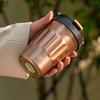 Taza de Café Portátil para Coche Tyeso con Tapa, Portátil para Exteriores Dentro y Fuera Acero Inoxidable 304 de Alto Valor Almacenamiento Portátil
